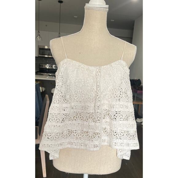 Free People Sydney Lace Ivory Tube Top Boho Festival Babydoll Hippie sz Med $128 - Picture 13 of 16